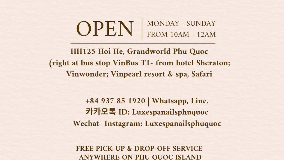 Luxe Spa & Nails Phu Quoc 마사지 스파 按摩水疗中心 массажный спа-салон